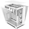 NZXT korpusas H9 Flow dviejų kamerų ATX 4x120mm ventiliatorius iki 10xfan perforuoto stiklo viršaus. priekinė pusė balta thumbnail (4 of 5)