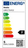 Bombilla LED NEDIS E27 G45 49 W 220 V 470 lm 2700 K blanco cálido mate thumbnail (2 of 2)