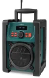 NEDIS digital work radio desktop power 15W DAB+ FM Bluetooth IP65 battery powered mains black-green