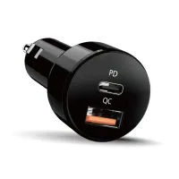 GENIUS fast car charger PD-36AC-Car 36W (2x18W) fast charging USB-C PD3.0 USB-A QC3.0 black (1 of 1)