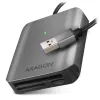 AXAGON externe geheugenkaartlezer microSD SD CF CRE-S3 USB-A 3.2 Gen 1 UHS-II aluminium behuizing