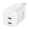 CubeNest S2D1 GaN Adapter 35W blanco (2x USB-C hasta 35W) Protección contra sobretensión y subtensión PD con tecnología GaN para iPhone