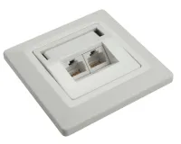 Solarix SX9-2-6-STP-WH Ethernet Soicéad Flush-suite 2xRJ45 STP c6 (1 of 1)