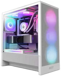 NZXT kućište H5 Flow RGB izdanje 1x360 mm RGB jezgreni ventilator 1x120 mm USB 3.0 USB-C 3.1 prozirna bočna mreža bijela (1 of 6)