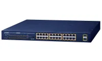 Planet GSW-2620HP PoE switch 24x1Gb + 2x SFP 1Gb VLAN forlængelsestilstand 10Mb-250m 802.3at 802.3az 240W PoE Budget (1 of 2)