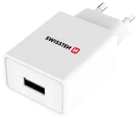 Προσαρμογέας δικτύου Swissten Smart Ic 1X Usb 1A Καλώδιο ισχύος + δεδομένων USB Lightning 1,2 M Λευκό (1 of 1)