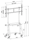 Neomounts NS-M3800BLACK Stalak za držač zaslona+kolica 60"-100" VESA 1000X600 nos. 100 kg visine crne boje thumbnail (4 of 4)