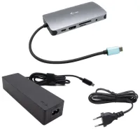 Estación de acoplamiento i-tec USB-C Metal Nano Dock HDMI VGA con LAN + suministro de energía 100 W + cargador 100 W (paquete) (1 of 7)