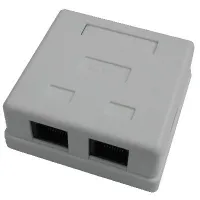 DATACOM Dataaansluiting UTP CAT5E 2xRJ45 op witte gips (1 of 1)