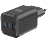 Swissten GAN strømadapter 2x USB-C 65W PD + 1x USB-A 18W QC Sort