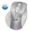 GENIUS Ergo 9000S Pro Silver Dual Bluetooth + 24GHz 2400dpi vezeték nélküli 6 gombos újratölthető RGB ezüst