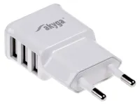 TRX Akyga USB зарядний пристрій 220V 5V 3.1A 3x USB білий (1 of 1)