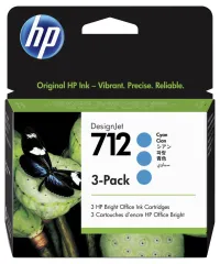 HP 712 tint. täitke tsüaan kolmikpakk 3ED77A (1 of 1)