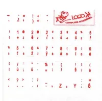 PremiumCord keyboard stickers Czech red (1 of 1)