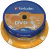 VERBATIM DVD-R 47GB 16x eixo de 25 pacotes