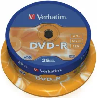 VERBATIM DVD-R 47GB 16x eixo de 25 pacotes (1 of 2)