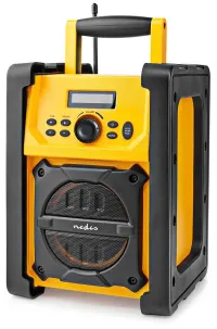 NEDIS digital radio desktop version power 15W FM Bluetooth IPX5 battery powered mains power black-yellow (1 of 6)