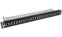 Panneau de brassage LYNX 19" 24 ports Cat6a blindé noir (1 of 5)