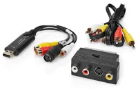 NEDIS video converter USB 2.0 480p A V cable SCART 3x RCA socket S-video socket black (1 of 5)