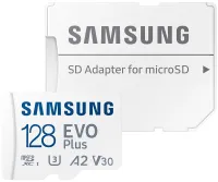 SAMSUNG EVO Plus 2024 MicroSDXC 128GB + Adaptador SD CL10 UHS-I U3 A2 V30 (1 of 5)