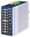 Planet IGS-4215-16P2T2S industriell L2 Schalter 18x 1Gb 2x1Gb SFP 16x PoE 802.3at 320W 48~54VDC IP30