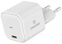 Сетевой адаптер Swissten GaN 1x USB-C 45 Вт PD Белый (1 of 2)