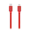 Swissten Cabo de dados têxtil USB-C Lightning 1,2 M vermelho