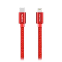 Καλώδιο δεδομένων Swissten Textile USB-C Lightning 1,2 M Κόκκινο (1 of 1)