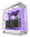 Gabinete NZXT H6 Flow RGB Ventilador MidT 3x120mm RGB de duas câmaras 2xUSB 3.2 USB-C branco vitrificado