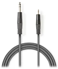 NEDIS stereo audiokabel 635 mm stekker - 3,5 mm stekker grijs 1,5m (1 of 2)