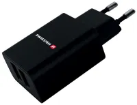 Προσαρμογέας δικτύου Swissten Smart Ic 2X Usb 21A Power Black (1 of 1)