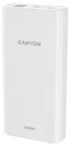 CANYON power bank PB-2001 20000mAh Li-poly vhod 5V 2A microUSB + USB C izhod 5V 2.1A USB-A bela