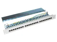 XtendLan Patch panel 19" 24 θυρών CAT6 θωρακισμένο - γκρι (1 of 1)