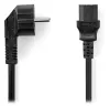 NEDIS Stromkabel 230V Anschluss 10A Stecker IEC-320-C13 Winkelstecker Schuko schwarz lose 3m thumbnail (2 of 2)