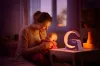 IMMAX LED relaxation lamp FLAMINGO Qi charging alarm clock RGB 300lm USB output BT 5.1 gold thumbnail (5 of 8)