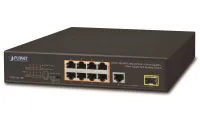 Planet FGSD-1011HP PoE switch 8x 10 100 PoE 1x TP + 1x SFP 1000Base-X forlængelsestilstand 10Mb ESD 802.3at 120W blæserløs (1 of 1)