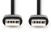 NEDIS kabel USB 2.0 plug USB-A - plug USB-A black bulk 2m