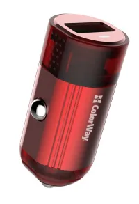 COLORWAY 1x USB car charger 18W Red (1 of 8)