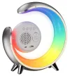 IMMAX LED night lamp PEACOCK with clock RGB light 20W 400lm 5V 21A USB port silver thumbnail (2 of 4)