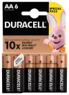 Pilhas alcalinas básicas Duracell 6 unidades (AA)