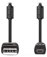 NEDIS cable USB 2.0 plug USB-A - plug UC-E6 8-Pins for camera Panasonic Fujitsu Kodak etc. black 2m (1 of 2)