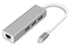 XtendLan Hub USB C 3.1 (gen1) med Gigabit Ethernet-adapter 3x USB 3.0 belagt boks