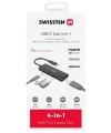 Hub USB-C Swissten 4 in 1 (USB-C 100W HDMI 4K 2X USB-A) in alluminio thumbnail (2 of 5)