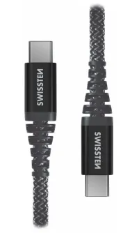 Swissten Кабел за данни KEVLAR USB-C USB-C 1.5 M 60W антрацит (1 of 1)