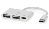 Hub USB NEDIS 1x clavija USB-C 1x toma USB-C 2x toma USB-A 3 puertos de alimentación USB blister blanco thumbnail (1 of 1)