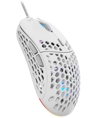 Ratón para juegos SPC Gear LIX+, con cable, óptico, PMW3360, 800-12000 ppp, 1000 Hz, 6 botones, RGB, USB, blanco (1 of 7)