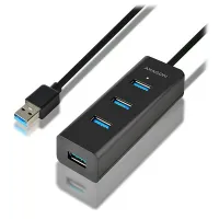 Hub AXAGON USB-A HUE-S2B USB 3.2 Gen1 4x USB-A MicroUSB 0,3m (1 of 4)