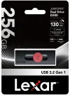 Unidad flash Lexar de 256 GB de doble tipo D300 USB-C y USB-A 3.2 (lectura de hasta 130 MB s) thumbnail (5 of 5)