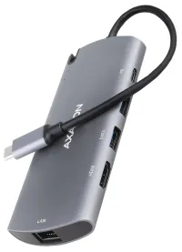 Концентратор AXAGON USB-C HMC-6M2 USB 3.2 Gen 1 2x USB-A HDMI GLAN SATA M.2 100 Вт PD 0,18 м (1 of 1)