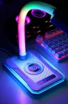 IMMAX LED asztali lámpa GAMER RGB Qi töltés RGB 250lm 5V 21A USB kimenet fekete thumbnail (4 of 4)